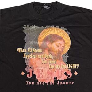 Jesus Tee Vintage Adult M Black Hopeless Dark USA Light Answer Hoss Prayer Saint